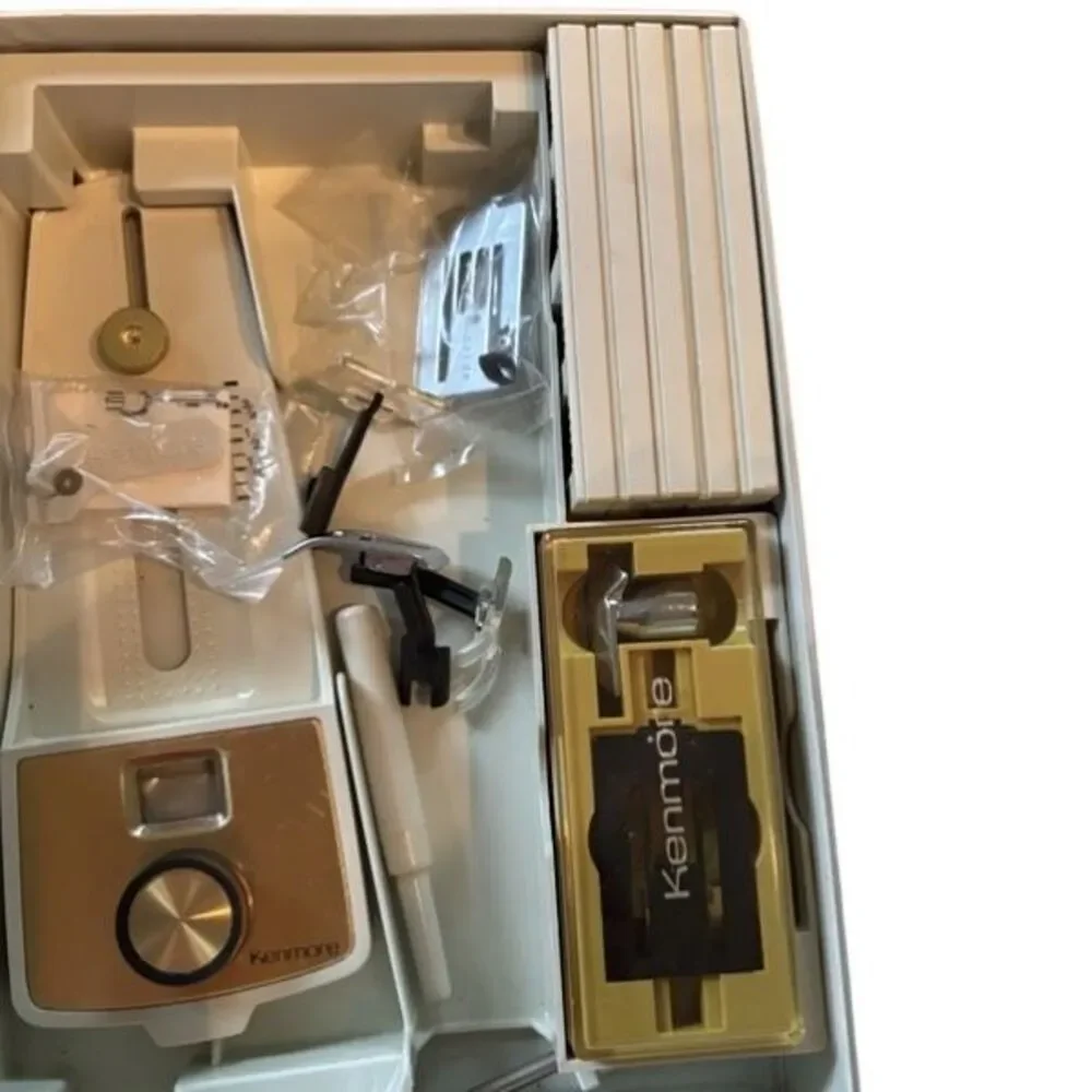 Sears Kenmore Vintage Sewing Machine Accessories And Buttonholer In Case